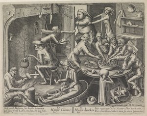 magert kök Le Maigre Cuisine / The Skinny Keucken (titel på objekt) Magert kök och det feta köket (serietitel) av Hans Liefrinck (I) (possibly)