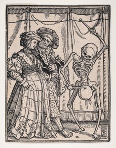 Adelskvinnan, från Dödsdansen, ca. 1526, utgiven 1538.
