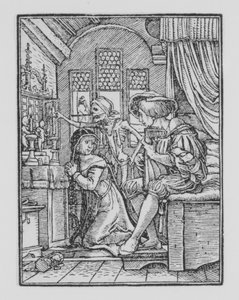 Nunnan, från Dödsdansen, ca. 1526, utgiven 1538.