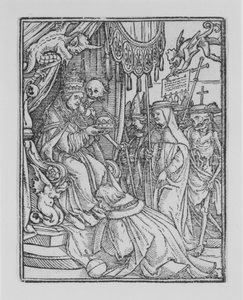 Påven, från Dödsdansen, ca. 1526, utgiven 1538.