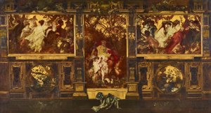 Moderna cupids - design för att dekorera en vägg av Hans Makart
