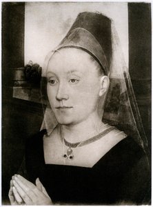 Barbara Van Vlaenderbergh, hustru till Guillaume Moreel, c1480, 1927 av Hans Memling