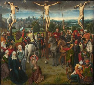 Golgata Triptyk, centralpanel, 1480-tal. av Hans Memling