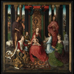 Centralpanel i Triptyken av Johannes Döparen och Sankt Johannes evangelisten av Hans Memling