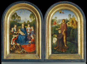Diptyk av Jan Du Cellier, borgare i Brügge ... av Hans Memling