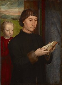 Porträtt av en man som läser av Hans Memling