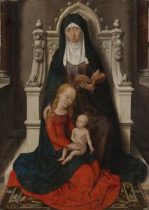 Panel från en diptyk: Sankta Anna själv tredje (avskild yttersida från inv. nr 5) av Hans Memling