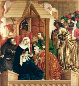 Tillbedjan av Magi. Wurzachaltarets vingar, 1437 av Hans Multscher