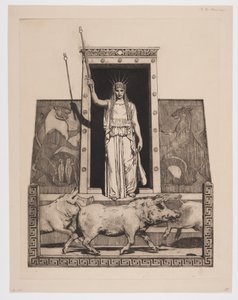 Danska: Circe förvandlar Odysseus män till grisar av Hans Nikolaj Hansen