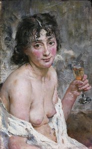 Champagne Girl (olja på duk)