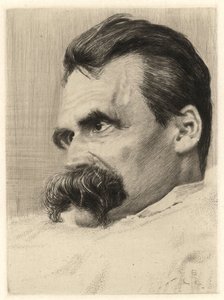 Porträtt av Friedrich Nietzsche (1844 - 1900), tysk filosof - av Hans (Johannes) Olde (1855-1917) av Hans Olde