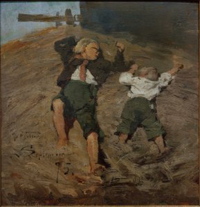 Pojkar i halmen