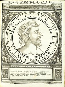 Luis II, illustration från "De romerska kejsarna i hela öst och väst"