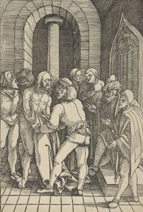 Kristus avskalad, från spegeln av vår Herre Jesu Kristi passion, 1507. av Hans Schäufelein the Elder