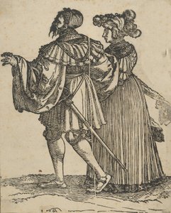 Couple Walking to the Left VI, från The Wedding Dancers restrike. av Hans Schäufelein the Elder