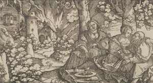 Lot och hans döttrar, ca. 1530. av Hans Schäufelein the Elder