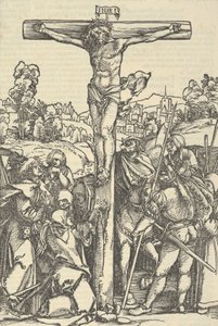 Korsfästelsen, från Rosenkransens beslutade trädgård, 1505. av Hans Schäufelein the Elder