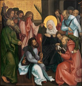 The Dormition of the Virgin, omvänd Kristus som bär korset, ca. 1510.