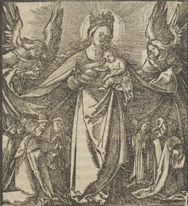The Madonna of Mercy, från Hymmelwagen auff dem, wer wol leben..., 1517. av Hans Schäufelein the Elder