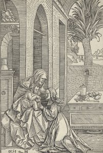 Jungfru och barn med Saint Anne, 1510. av Hans Schäufelein the Elder