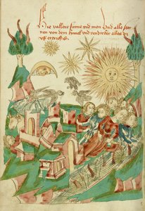 Världens ände Ms Ludwig XV 9 fol. 95v, 1469 (bläck, färgtvättar och tempera på papper)