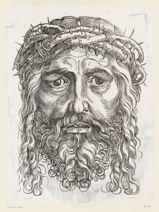 Stort huvud av Kristus med törnekrona av Hans Sebald (after) Beham