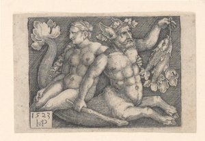 En triton och en nymf av Hans Sebald Beham