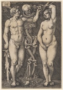 Adam och Eva, 1543 av Hans Sebald Beham