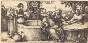 Kristus och kvinnan från Samaria av Hans Sebald Beham