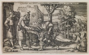 Den förlorade sonens avfärd, från serien "Den förlorade sonens historia" av Hans Sebald Beham