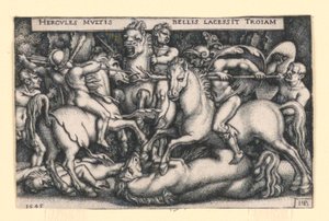 Hercules slåss mot trojanerna av Hans Sebald Beham