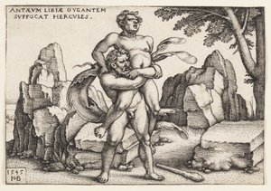 Hercules och Antaeus av Hans Sebald Beham