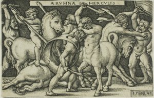 Hercules and the Centaurs, från Labours of Hercules av Hans Sebald Beham