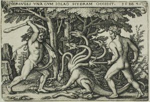 Hercules and the Hydra, från The Labors of Hercules av Hans Sebald Beham