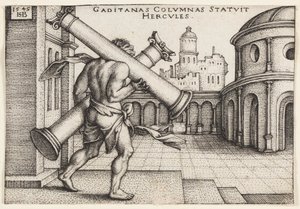 Herkules med Herkules pelare av Hans Sebald Beham