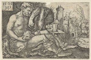 Herde och ett får av Hans Sebald Beham