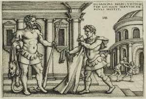Lichas tar med Nessus plagget till Hercules, från The Labors of Hercules av Hans Sebald Beham