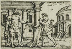 Lichas ger Nessus dräkt till Hercules, från Hercules arbete av Hans Sebald Beham