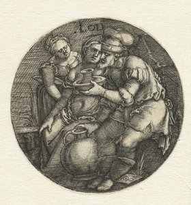 Lot och hans döttrar av Hans Sebald Beham