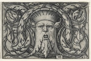 Mascaron, 1543 (gravyr på lagt papper) av Hans Sebald Beham