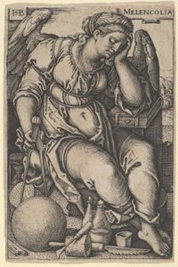 Melankoli, ca 1500-50 (gravyr) av Hans Sebald Beham