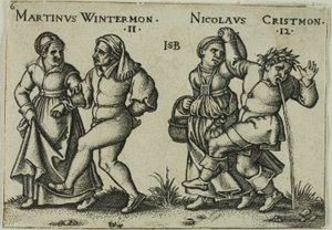 November och december, plansch 6 ur Böndernas fest eller De tolv månaderna av Hans Sebald Beham