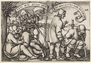Bönder bakom häcken av Hans Sebald Beham