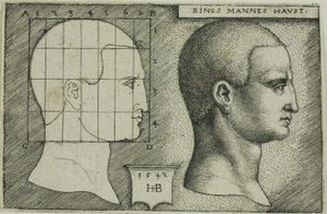 Profilstudie av en mans huvud av Hans Sebald Beham