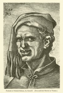 Självporträtt av den tyske målaren och grafikern Sebald Beham av Hans Sebald Beham