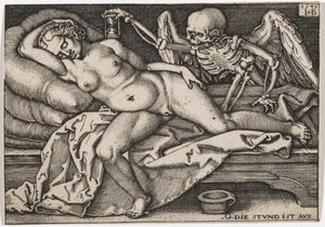 Sovande flicka och döden, 1548 av Hans Sebald Beham