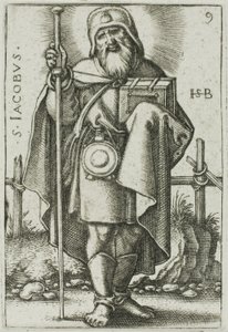 St. James Major, skylt 9 från De tolv apostlarna av Hans Sebald Beham
