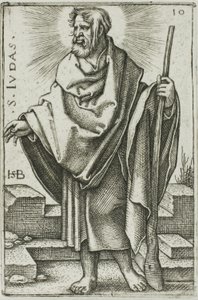 St. Judas, skylt 10 från De tolv apostlarna av Hans Sebald Beham