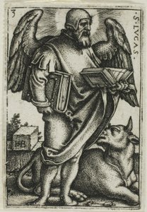 Lukas, från De fyra evangelisterna av Hans Sebald Beham