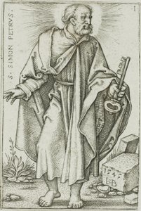 S:t Petrus, plåt 1 från De tolv apostlarna av Hans Sebald Beham